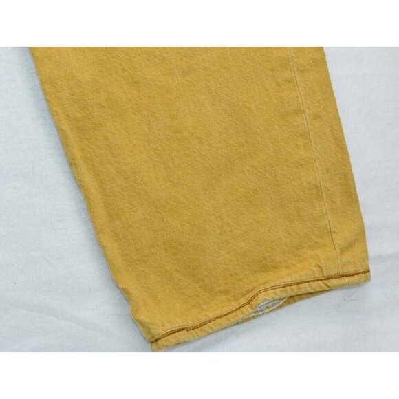 Levi's 501 Men's Jeans Size 42 X 27 Button Fly Denim Mustard Yellow  -Flaws- - Picture 8 of 16